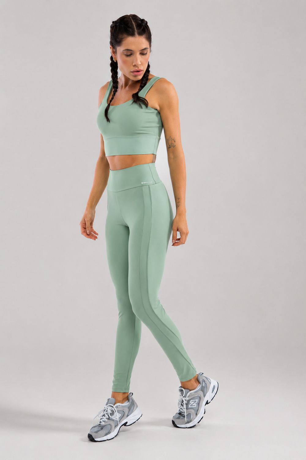 Legging Action e top alongado verde Santuá